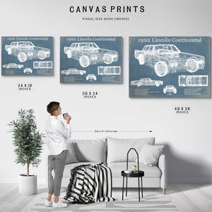 1962 Lincoln Continental Sedan Vintage Blueprint Auto Print