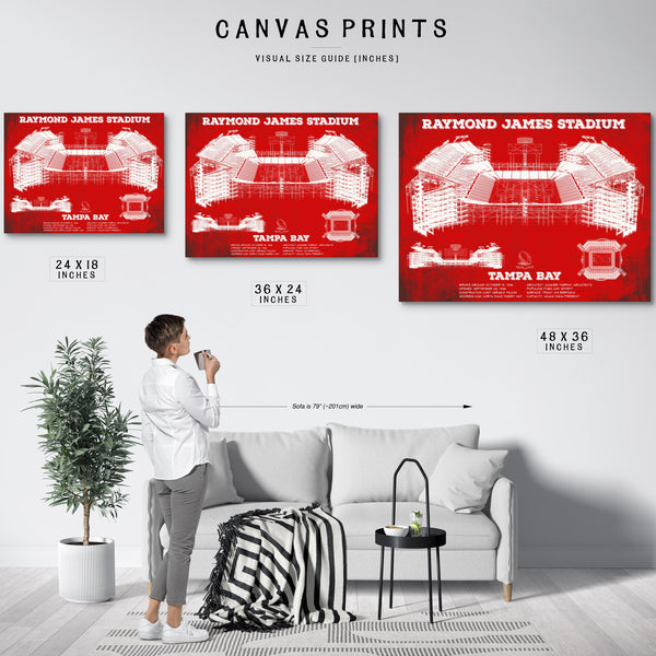 Vintage Tampa Bay Buccaneers Team Color - Raymond James Stadium Print