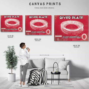 River Plate Estadio Monumental Antonio Vespucio Liberti Team Color Blueprint Soccer Print
