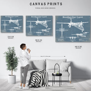 Bombardier Dash 8 - Q400 Vintage Aviation Blueprint Print