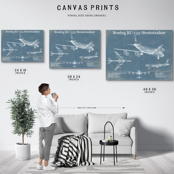 Boeing KC-135 Stratotanker Aviation Blueprint Print - Custom Pilot Name Can Be Added