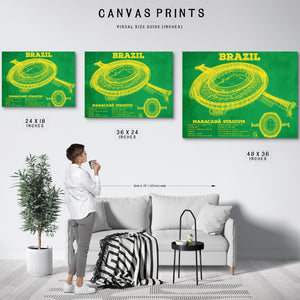 Brazil National Football Team Vintage MaracanÃ£ Stadium Soccer Print