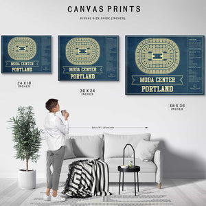 Portland Trail Blazers Moda Center Vintage Basketball Blueprint NBA Print