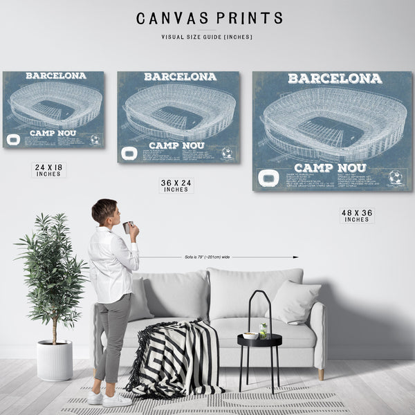 Vintage FC Barcelona Camp Nou Stadium Soccer Print