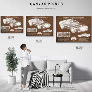1986 Toyota Supra Vintage Blueprint Auto Print