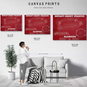 Alabama Crimson Tide Stadium Art - Bryant-Denny Stadium Vintage Seating Chart