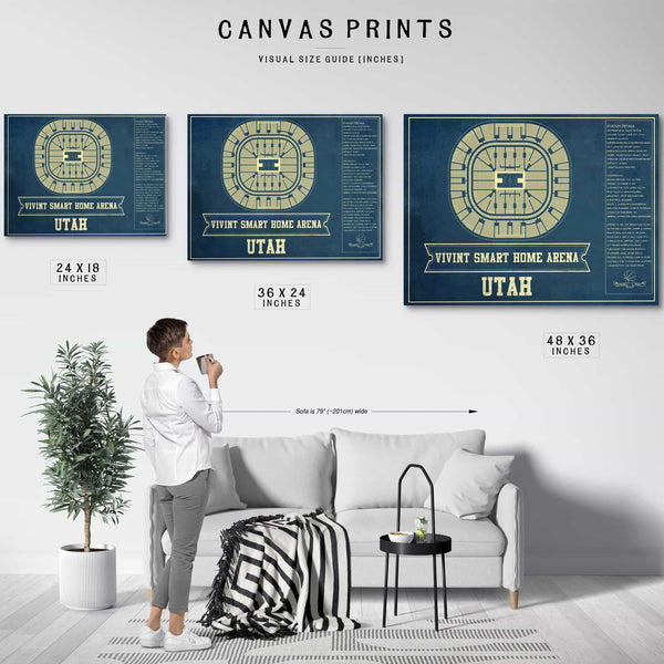 Utah Jazz - Vivint Smart Home Arena Seating Chart Vintage Art Print