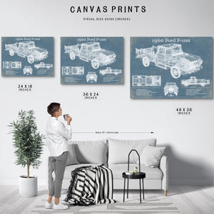 1960 Ford F-100 Blueprint Vintage Auto Print
