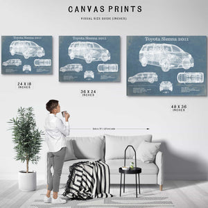 Toyota Sienna 2011 Blueprint Vintage Auto Print