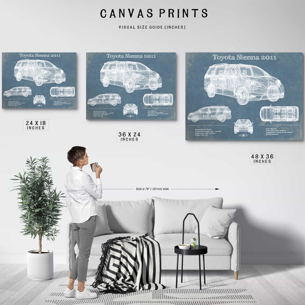 Toyota Sienna 2011 Blueprint Vintage Auto Print