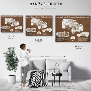 2020 Land Rover Defender 110 Vintage Blueprint Auto Print