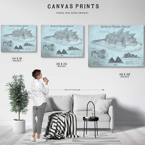 Sydney Opera House Blueprint Vintage Art Print