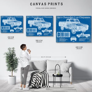 1971 Chevrolet C-10 Cheyenne Original Blueprint Art
