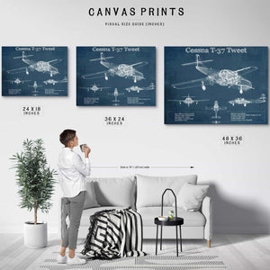 Cessna T-37 Tweet Trainer Aircraft Original Blueprint Art