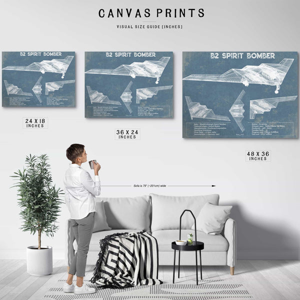 B2 Bomber Patent Blueprint Original Design Wall Art