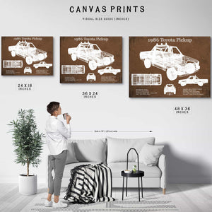 1986 Toyota Hilux Pickup Vintage Blueprint Auto Print