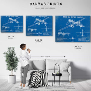UAV MQ-1C Gray Eagle Vintage Aviation Blueprint Military Print