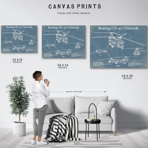 Boeing CH-47 Chinook Helicopter Vintage Aviation Blueprint Military Print - Custom Pilot Name Can Be Added