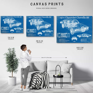 1971 Chevrolet Chevelle SS 454 Original Blueprint Art