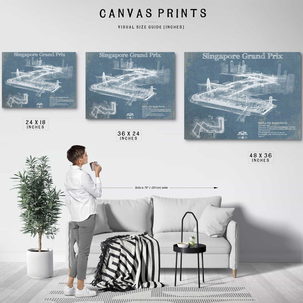 Singapore Grand Prix Blueprint Race Track Print
