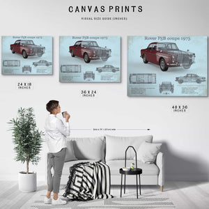 Rover P5b Coupe 1973 Vintage Blueprint Auto Print