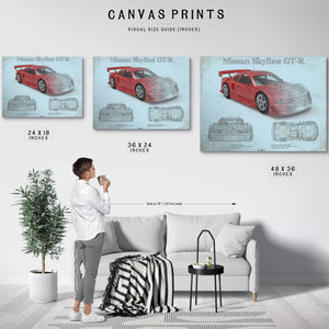 Nissan Skyline GT R Original Blueprint Art