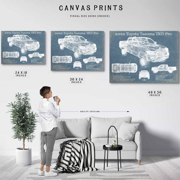 2022 Toyota Tacoma TRD Pro Blueprint Vintage Auto Print