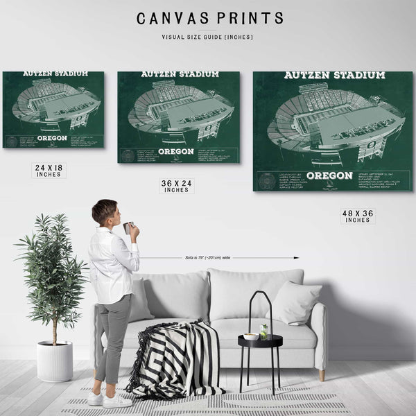Vintage Autzen Stadium - Oregon Ducks Football Print