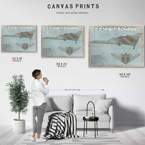 B2 Spirit Bomber Patent Blueprint Original Design Wall Art