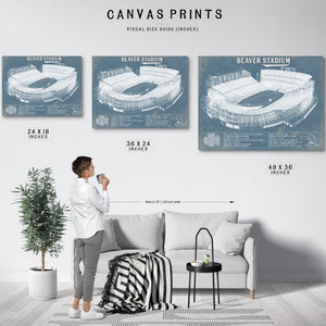 Penn State Nittany Lions - Beaver Stadium Vintage Blueprint Wall Art