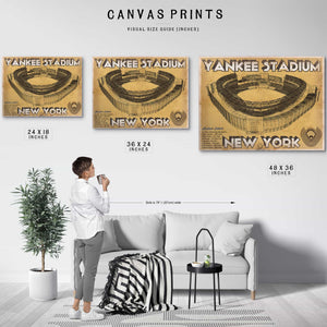 NY Yankees - Yankee Stadium Blueprint Vintage Baseball Print