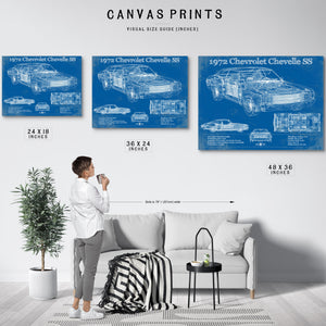 1972 Chevrolet Chevelle SS Original Blueprint Art
