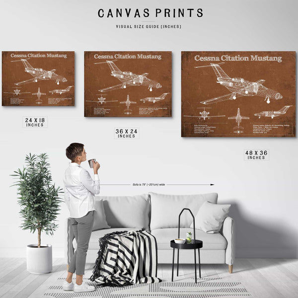 Cessna Citation Mustang Original Blueprint Art