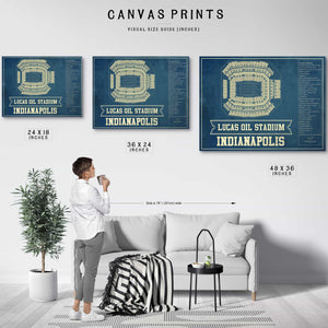 Indianapolis Colts Lucas Oil Stadium Blueprint - Vintage Football Print