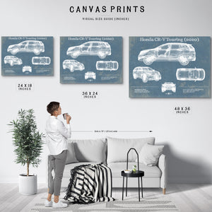 Honda CR-V Touring (2020) Vintage Blueprint Auto Print