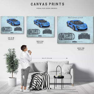 McLaren 570S Blueprint Vintage Auto Print