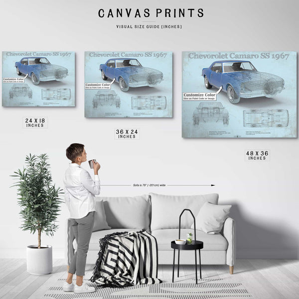 Camaro SS 1967 Original Vintage Car Print