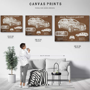 2013 Peugeot 508 SW Blueprint Vintage Auto Print