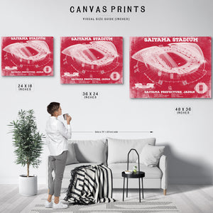 Japan National Football Team Red Saitama Stadium Soccer Print