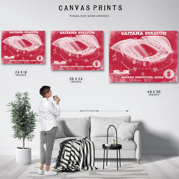 Japan National Football Team Red Saitama Stadium Soccer Print