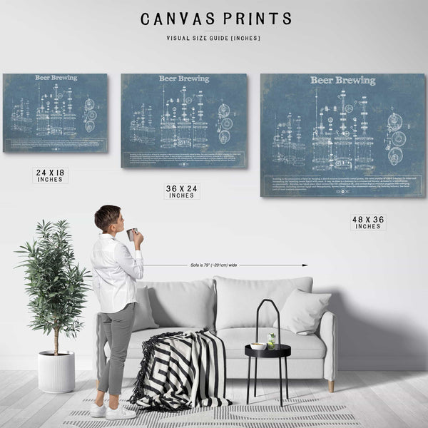 Beer Brewing Blueprint Original Wall Art