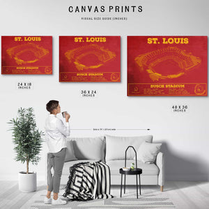 St. Louis Blues - Enterprise Center Vintage Hockey Blueprint NHL Print