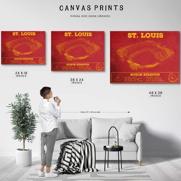St. Louis Blues - Enterprise Center Vintage Hockey Blueprint NHL Print
