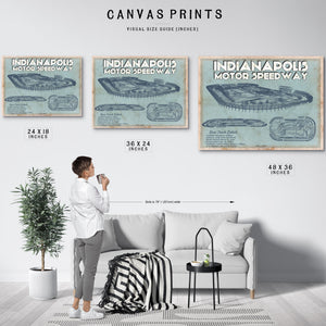 Indianapolis Motor Speedway Blueprint NASCAR Race Track Print