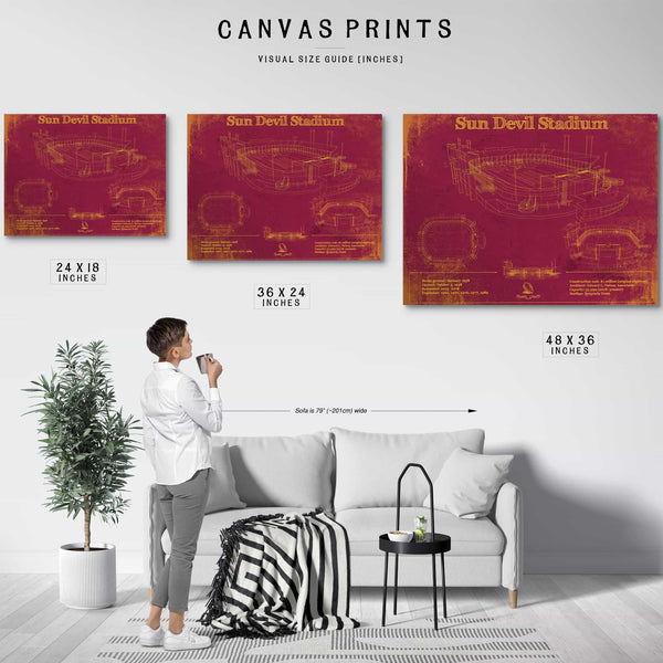 Sun Devil Stadium Wall Art - Vintage Arizona State Sun Devils Art