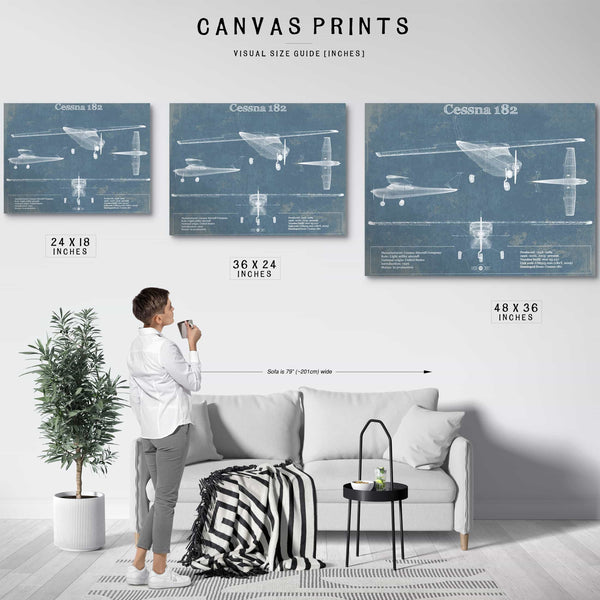 Cessna 182 Original Blueprint Art