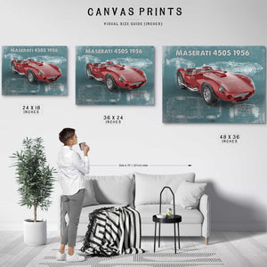 Maserati 450s 1956 Original Vintage Car Blueprint