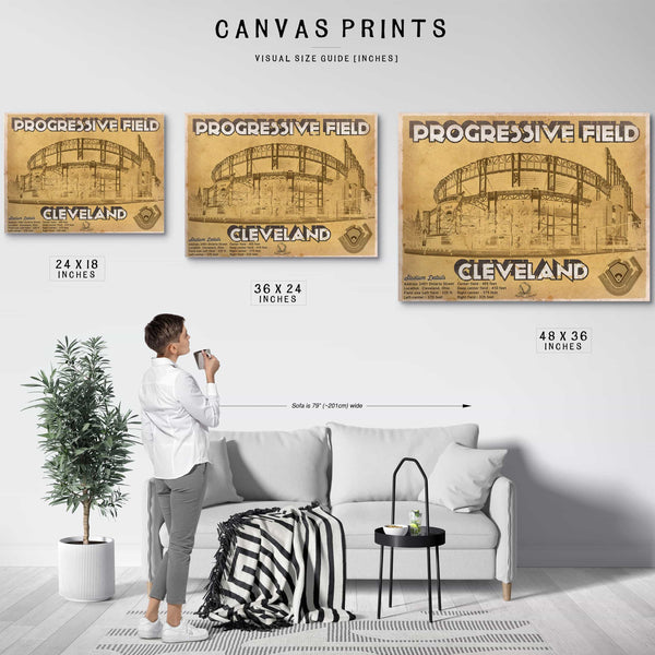 Vintage Cleveland Indians Progressive Field Baseball Print