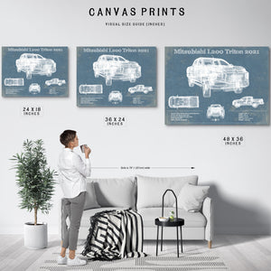 Mitsubishi L200 Triton 2021 Vintage Blueprint Auto Print