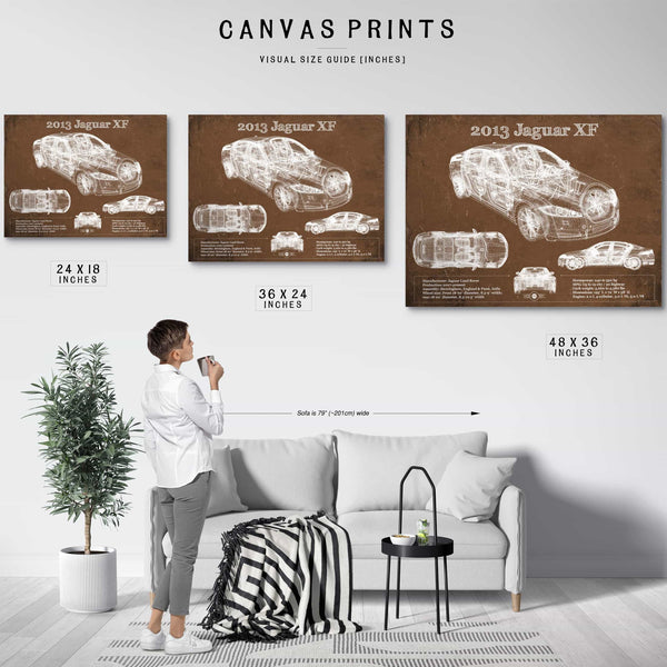 2013 Jaguar XF Blueprint Vintage Auto Print